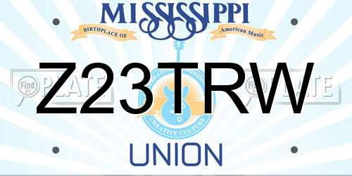 Z23TRW Mississippi License Plate