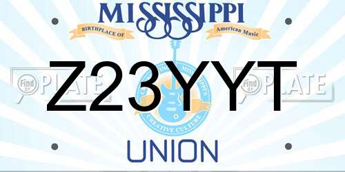 Z23YYT Mississippi License Plate