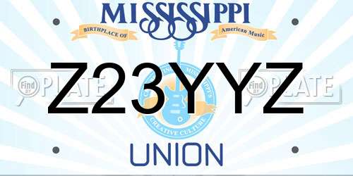 Z23YYZ Mississippi License Plate