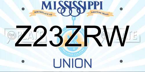 Z23ZRW Mississippi License Plate