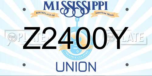 Z2400Y Mississippi License Plate