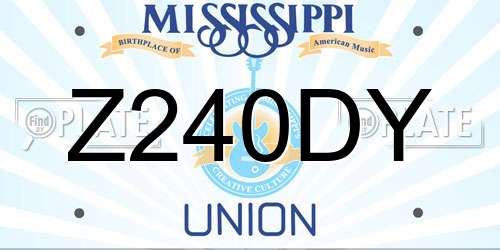 Z240DY Mississippi License Plate