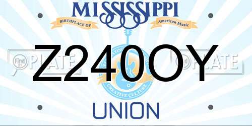 Z240OY Mississippi License Plate