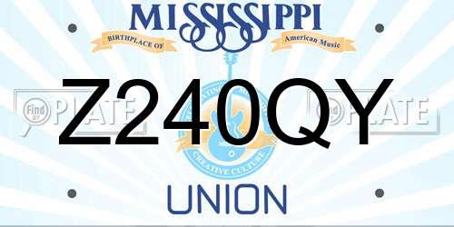 Z240QY Mississippi License Plate