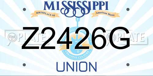 Z2426G Mississippi License Plate