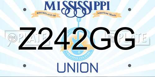 Z242GG Mississippi License Plate