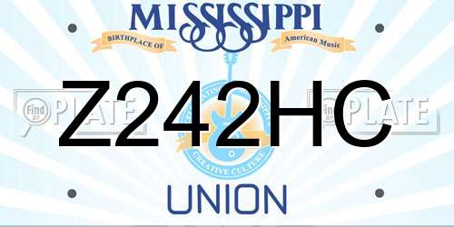 Z242HC Mississippi License Plate
