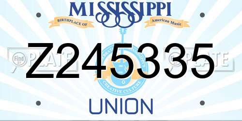 Z245335 Mississippi License Plate