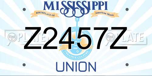 Z2457Z Mississippi License Plate