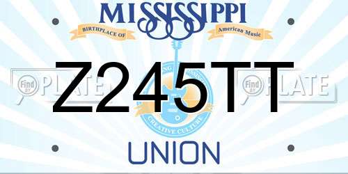 Z245TT Mississippi License Plate