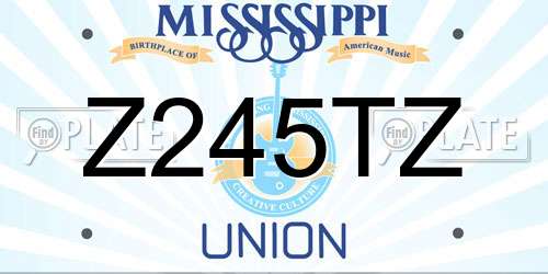 Z245TZ Mississippi License Plate