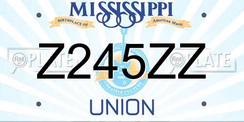 Z245ZZ Mississippi License Plate