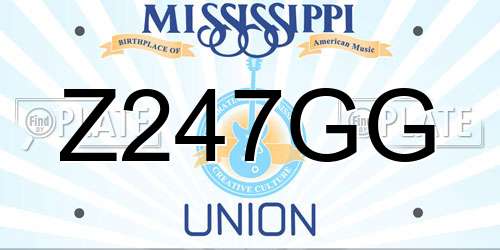 Z247GG Mississippi License Plate