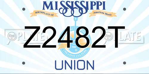 Z2482T Mississippi License Plate