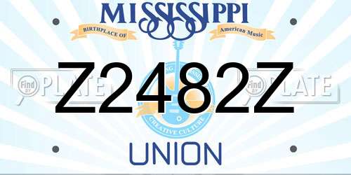 Z2482Z Mississippi License Plate