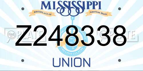 Z248338 Mississippi License Plate