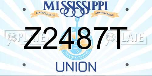 Z2487T Mississippi License Plate
