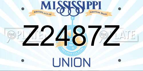 Z2487Z Mississippi License Plate