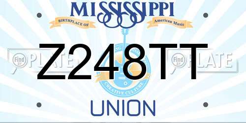 Z248TT Mississippi License Plate