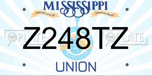Z248TZ Mississippi License Plate