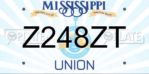 Z248ZT Mississippi License Plate