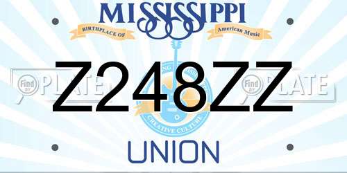 Z248ZZ Mississippi License Plate