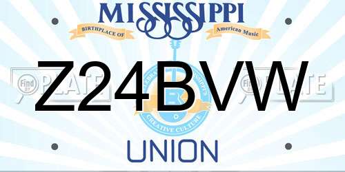 Z24BVW Mississippi License Plate