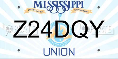 Z24DQY Mississippi License Plate