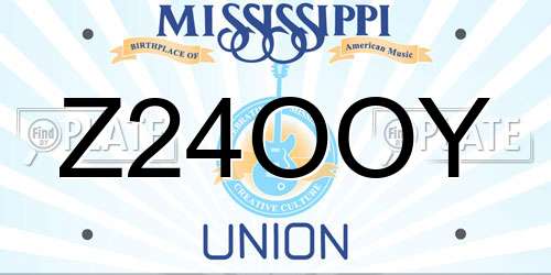 Z24OOY Mississippi License Plate