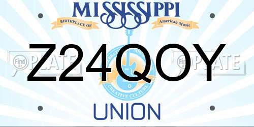 Z24QOY Mississippi License Plate