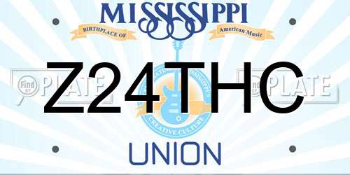 Z24THC Mississippi License Plate