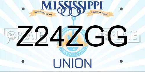 Z24ZGG Mississippi License Plate