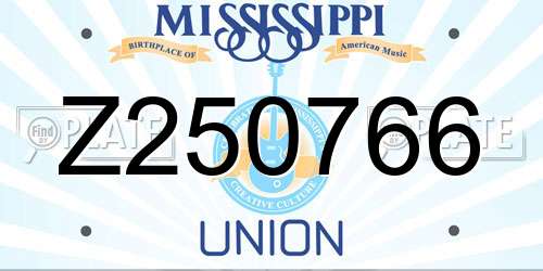 Z250766 Mississippi License Plate