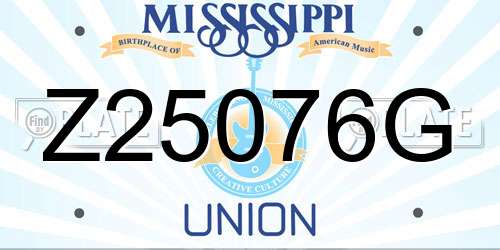 Z25076G Mississippi License Plate