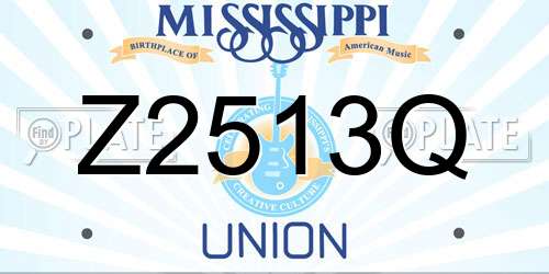 Z2513Q Mississippi License Plate