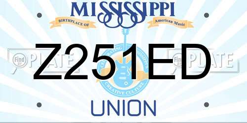 Z251ED Mississippi License Plate