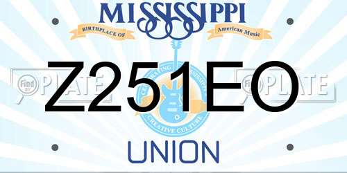Z251EO Mississippi License Plate