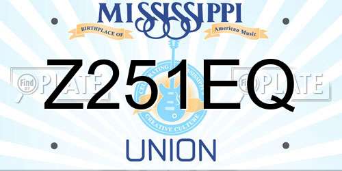 Z251EQ Mississippi License Plate