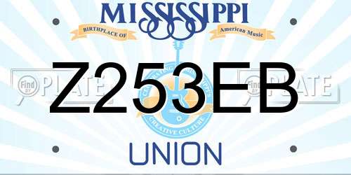 Z253EB Mississippi License Plate
