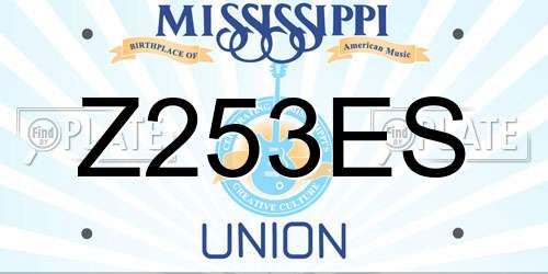 Z253ES Mississippi License Plate