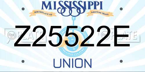 Z25522E Mississippi License Plate
