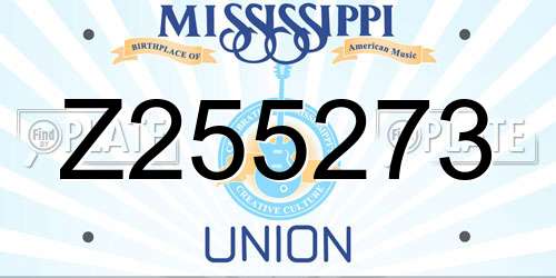Z255273 Mississippi License Plate