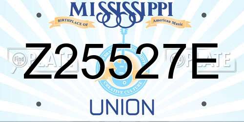 Z25527E Mississippi License Plate