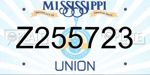 Z255723 Mississippi License Plate