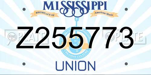 Z255773 Mississippi License Plate