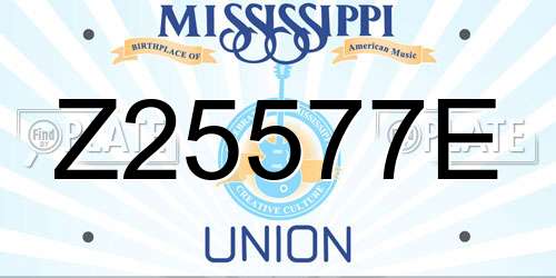 Z25577E Mississippi License Plate
