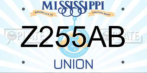 Z255AB Mississippi License Plate