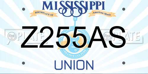 Z255AS Mississippi License Plate