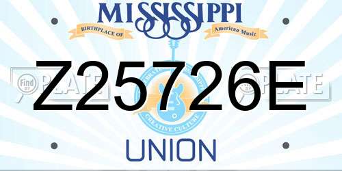 Z25726E Mississippi License Plate
