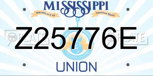 Z25776E Mississippi License Plate